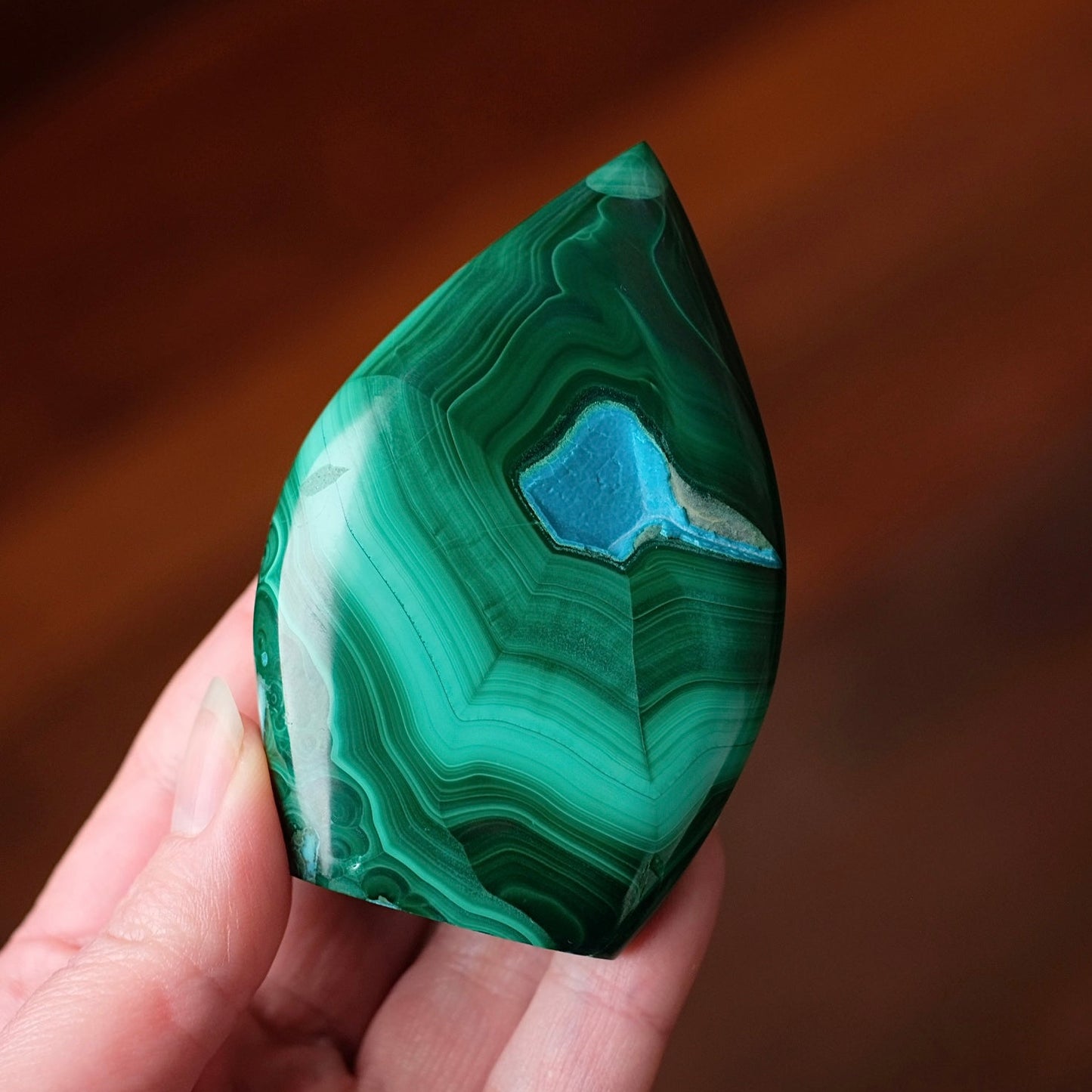 Malachite Chrysocolla Freeform | Malachite Crystal Flame