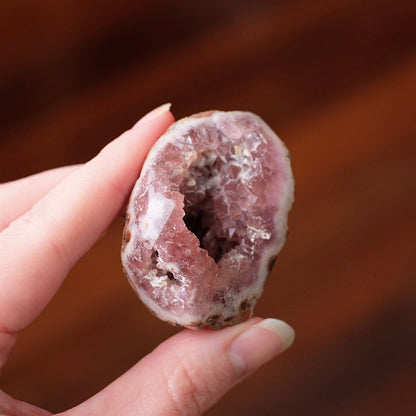 Raspberry Pink Amethyst Geode | Polished Pink Amethyst Crystal Specimen 12