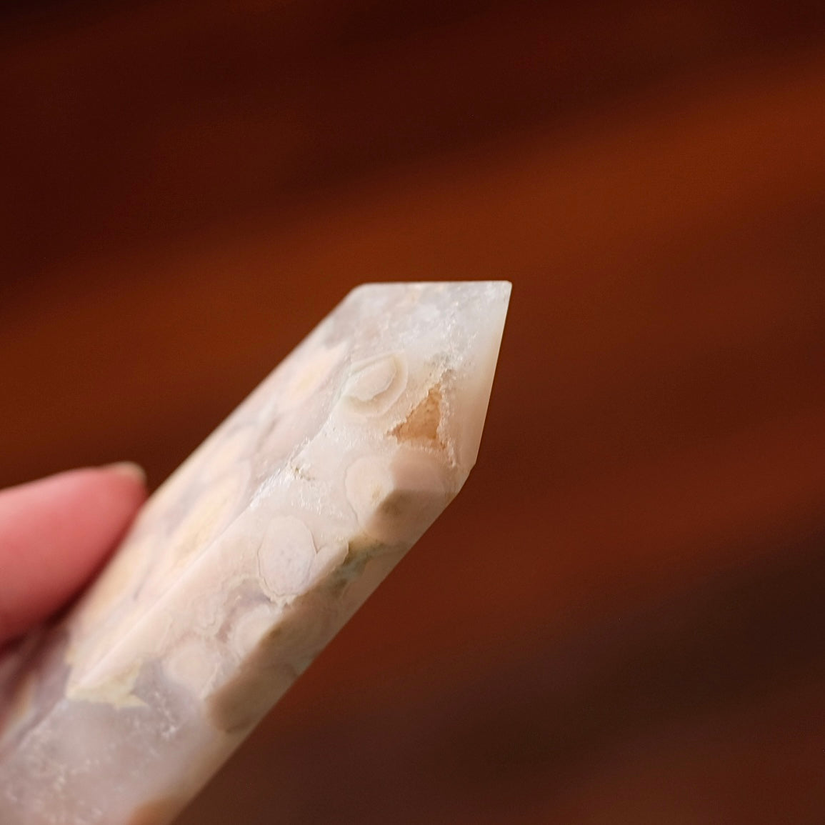 Flower Agate Point | Cherry Blossom Agate Crystal Tower