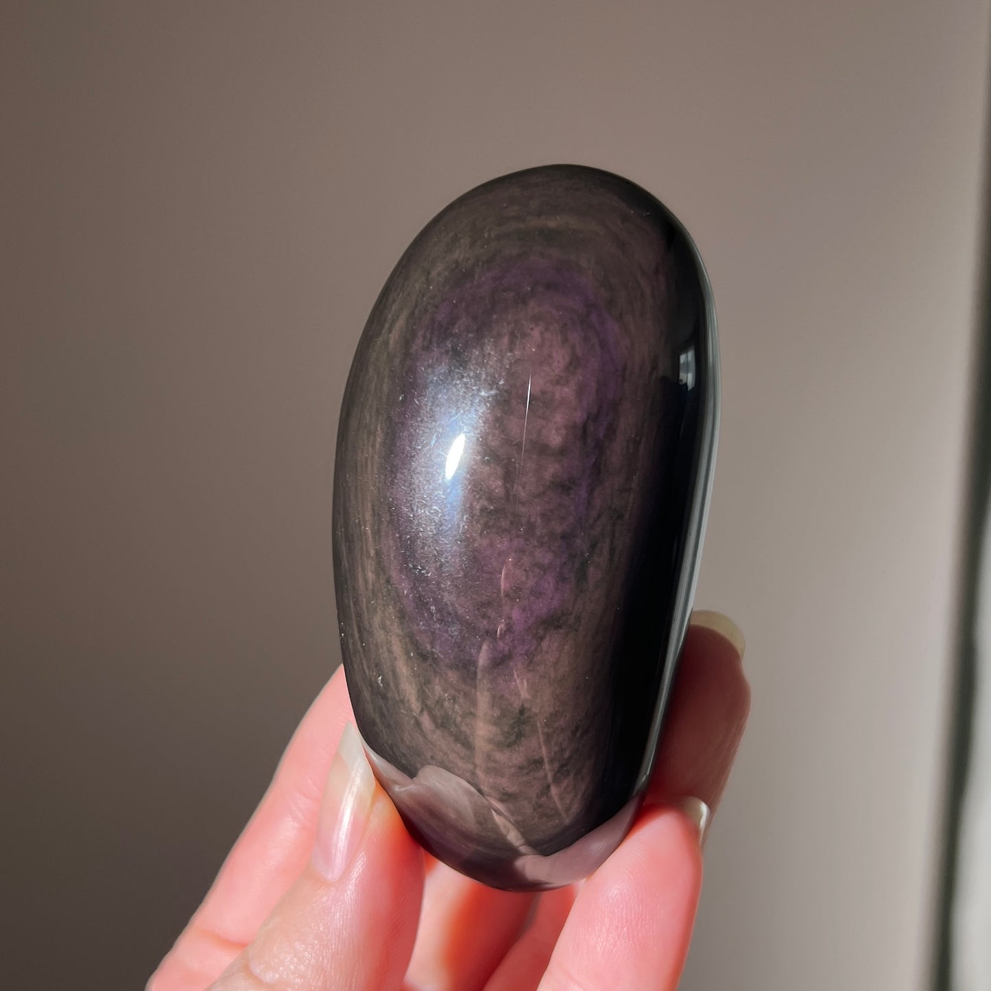 Rainbow Obsidian Palm | Velvet Obsidian Crystal Palmstone