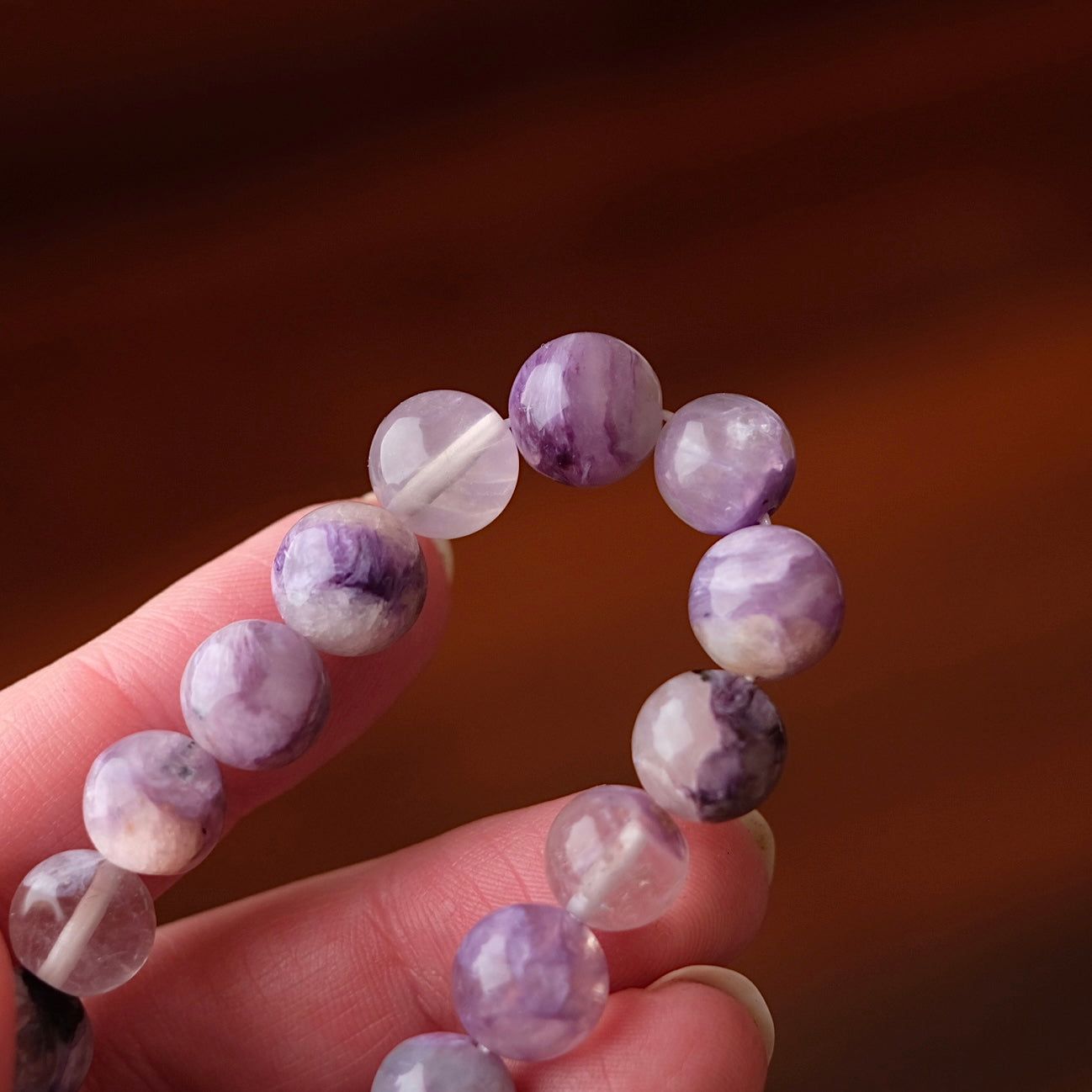 Charoite Bracelet | Charoite in Quartz Crystal Bracelet