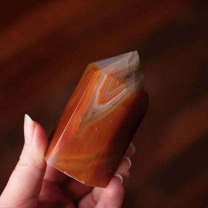 Carnelian Tower | Striped Carnelian Crystal Point