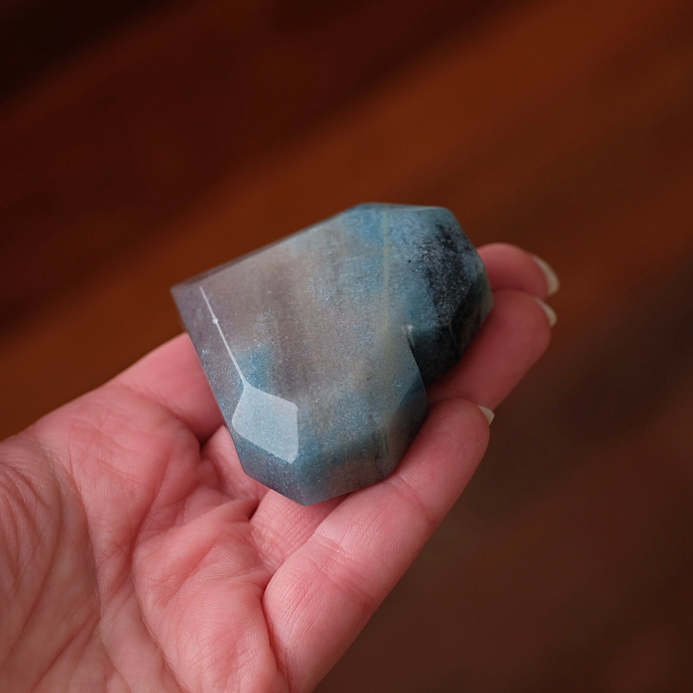 Trolleite Heart | Blue Trolleite Faceted Crystal Heart