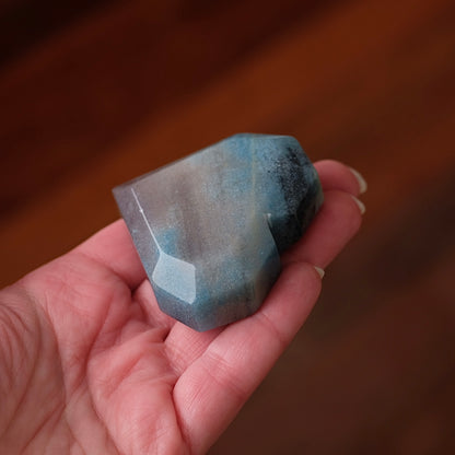Trolleite Heart | Blue Trolleite Faceted Crystal Heart