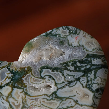 Moss Agate Heart | Druzy Moss Agate Crystal Heart