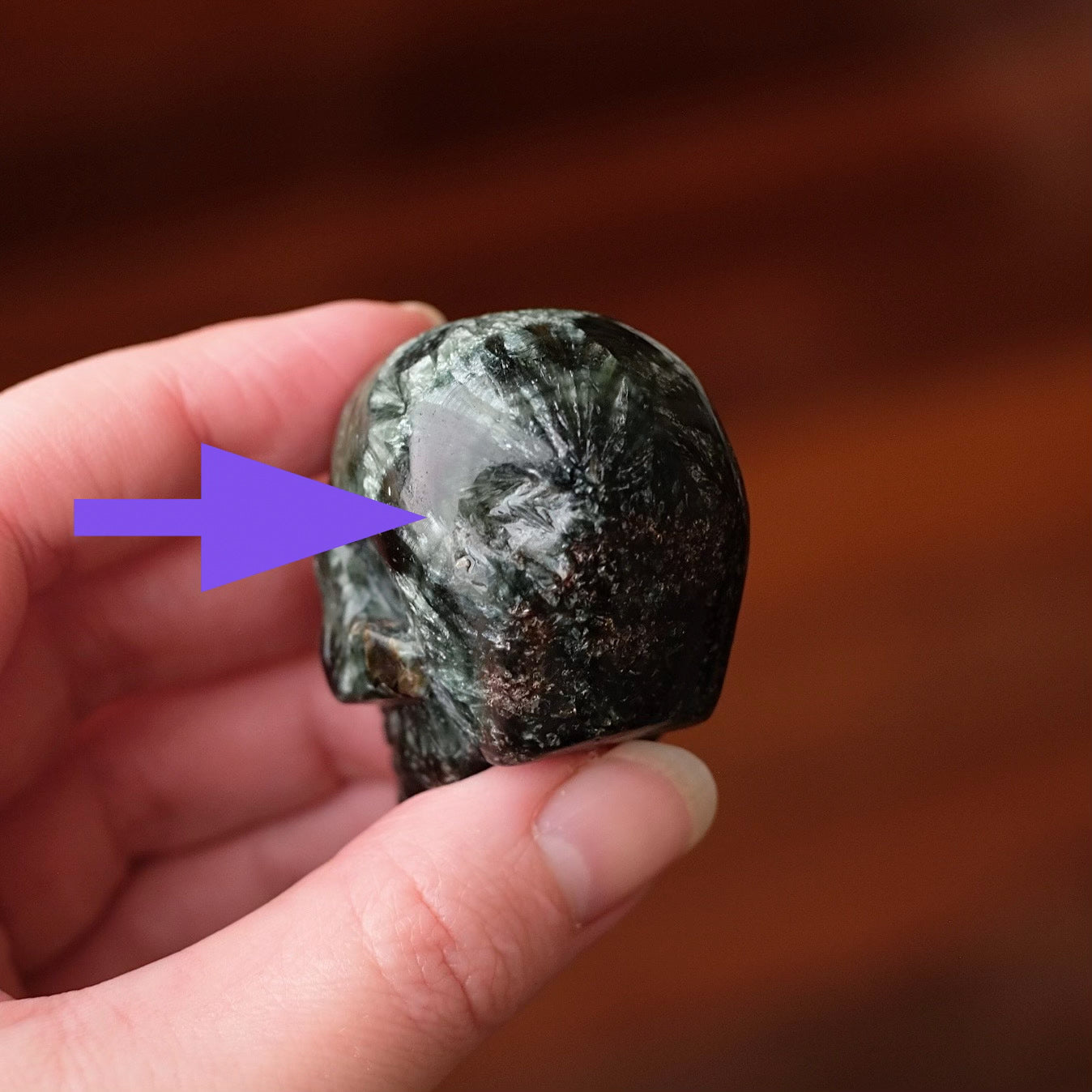Seraphinite Crystal Skull | Rare Skull Carving