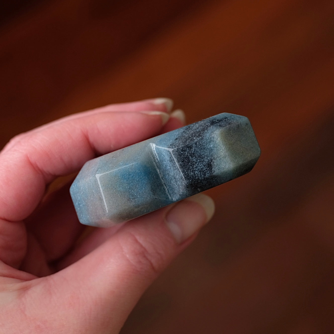 Trolleite Heart | Blue Trolleite Faceted Crystal Heart