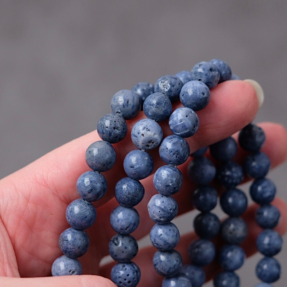 Blue Coral Bracelet | Crystal Stretch Bracelet
