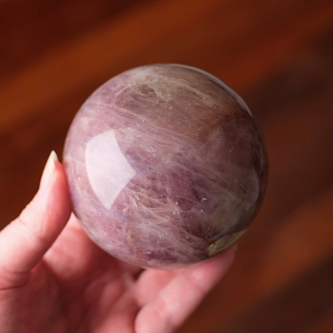 Purple Rose Quartz Sphere | Lavender Rose Quartz Crystal Sphere