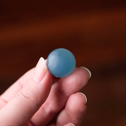 Lemurian Aquatine Calcite Sphere | Blue Onyx Crystal Sphere