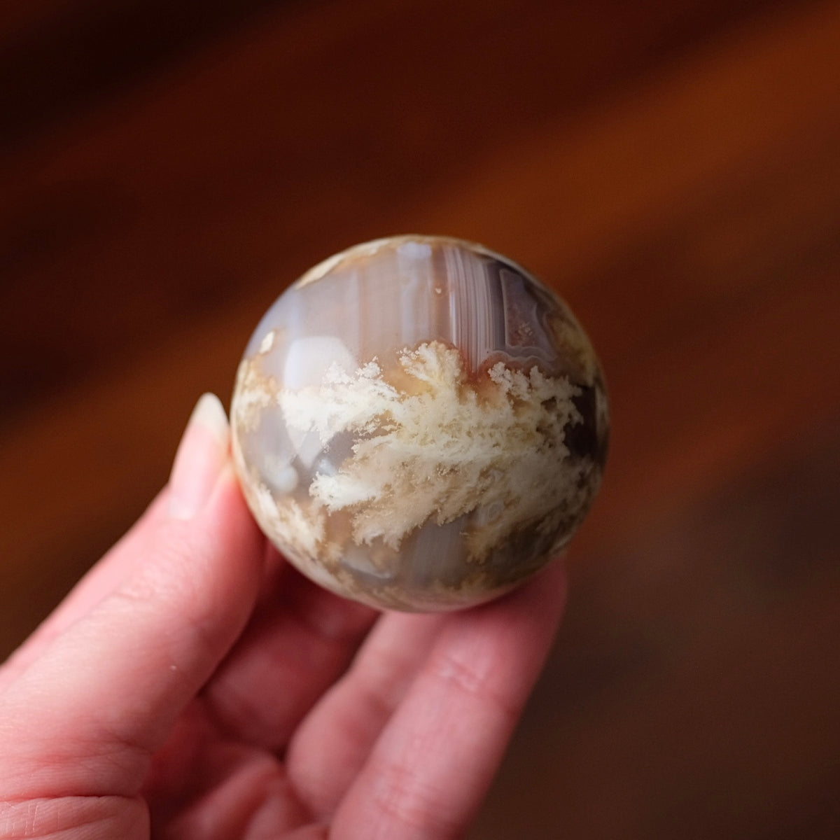 Swazi Agate Sphere | Mozambique Moss Agate Crystal Sphere