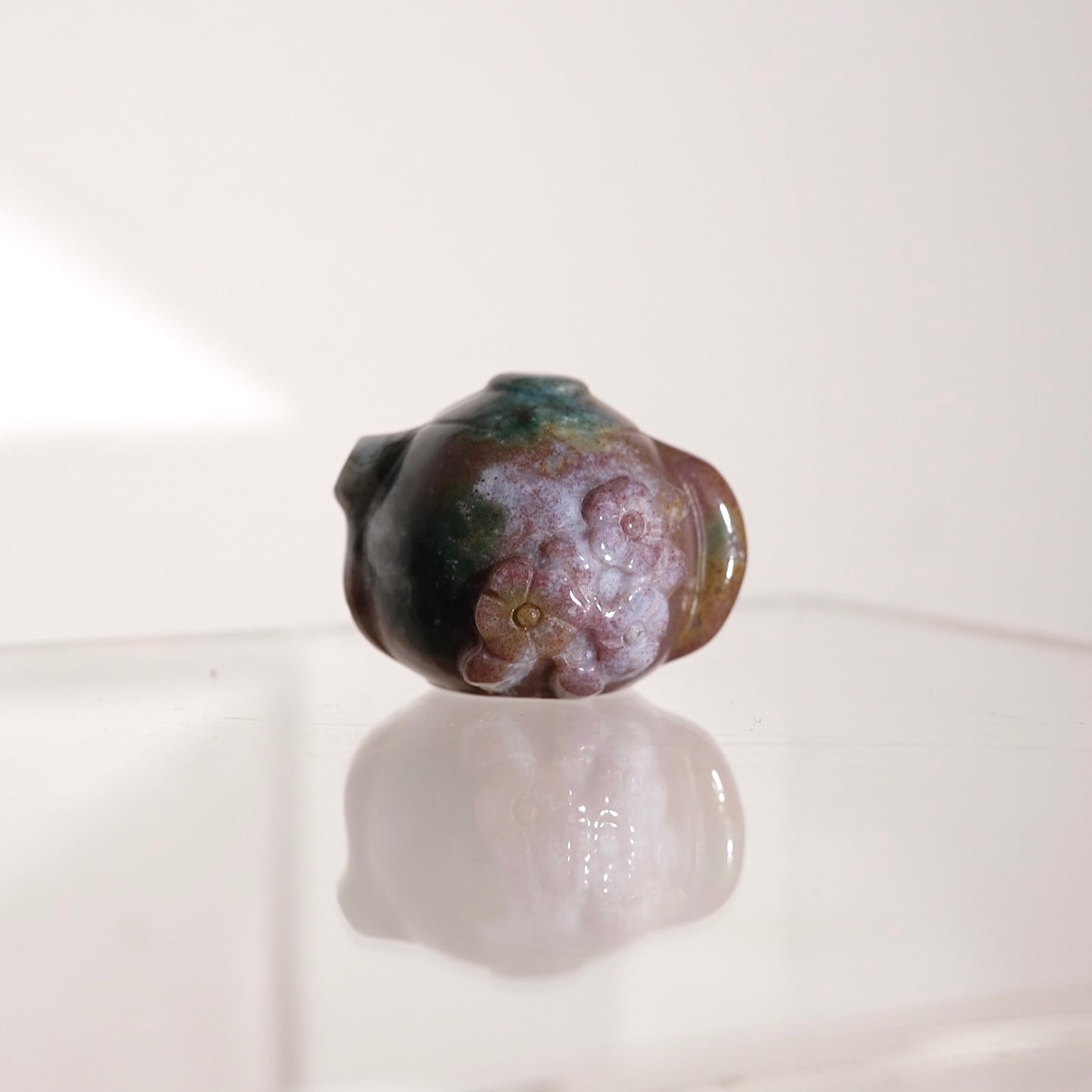 Purple Moss Agate Teapot | Moss Agate Crystal Carving