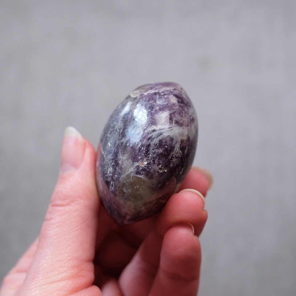 Unicorn Stone Palm | Lepidolite Tourmaline Crystal Palmstone
