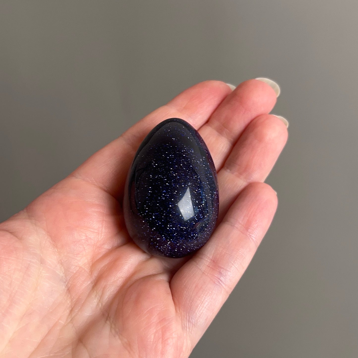 Glittery Blue Goldstone Egg | Goldstone Crystal Egg