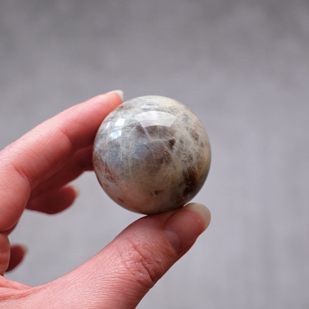 Sunstone & Moonstone Sphere | Flashy Blue Moonstone Crystal Sphere