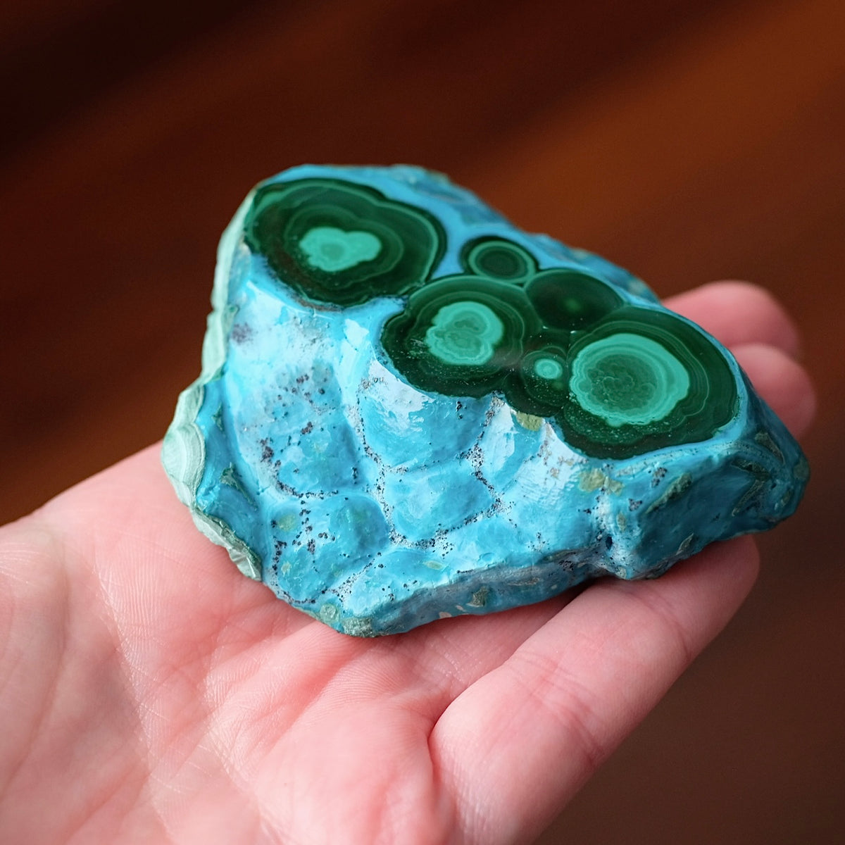 Malachite Chrysocolla Slice | Polished Malachite Crystal Slab