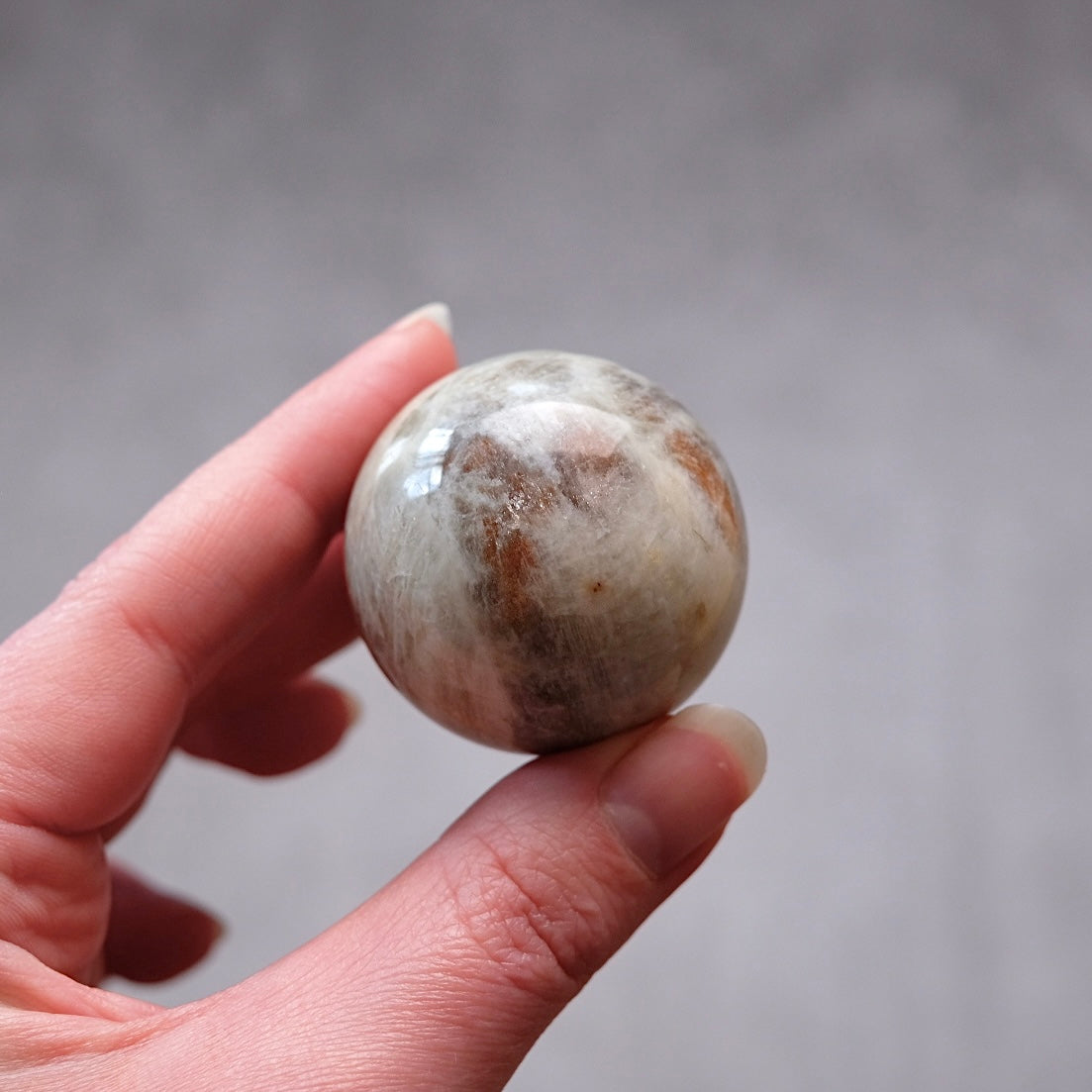Sunstone & Moonstone Sphere | Flashy Blue Moonstone Crystal Sphere