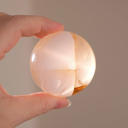 Star Rose Quartz + Golden Healer Sphere | Golden Healer Quartz