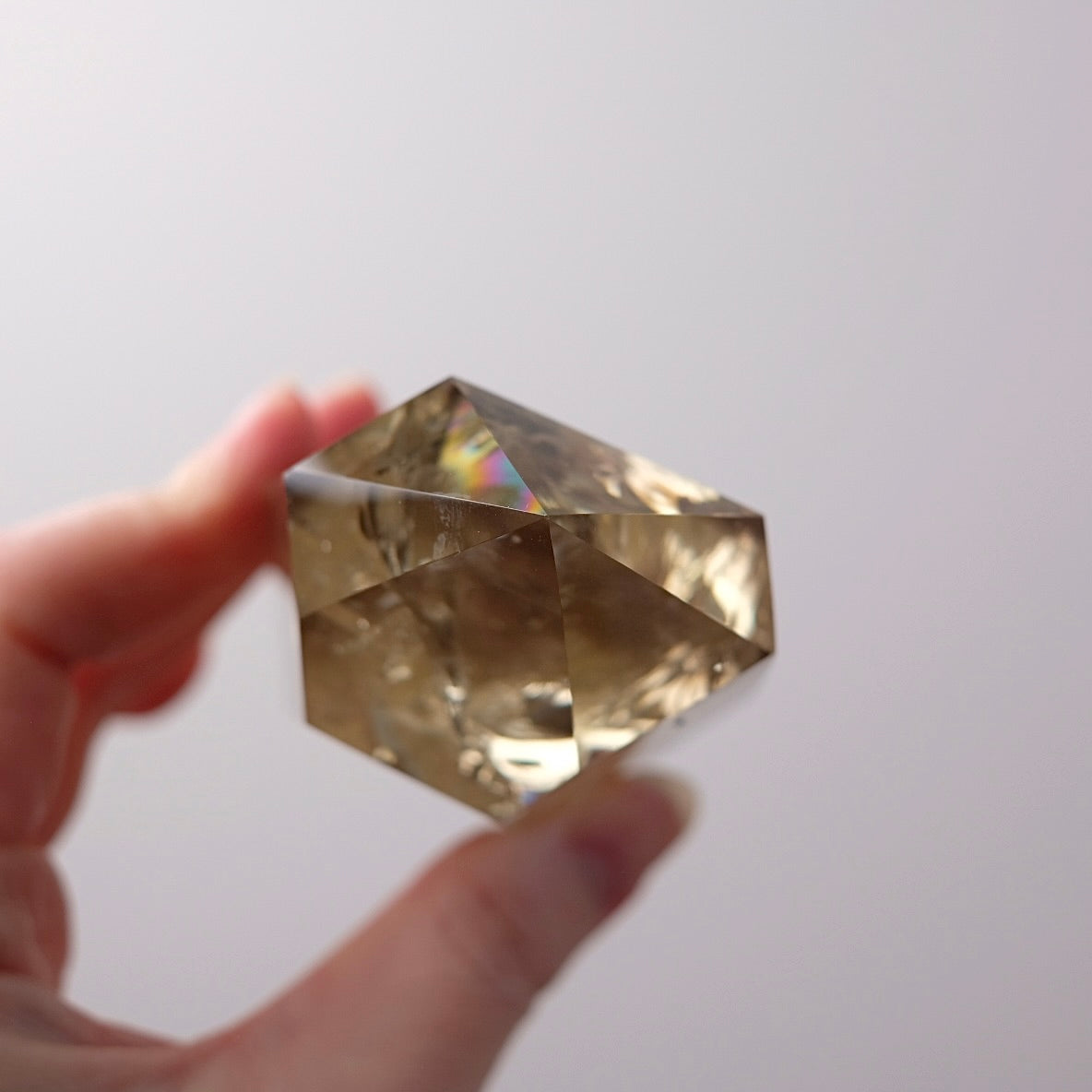 Phantom Smokey Citrine Point + Stand | Rainbow Citrine Crystal Point