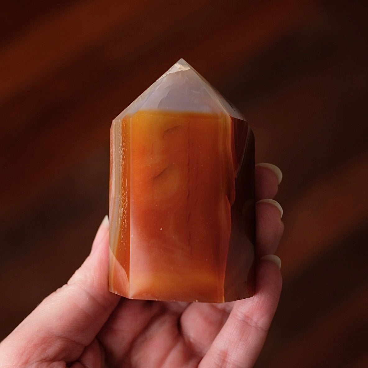 Carnelian Tower | Striped Carnelian Crystal Point