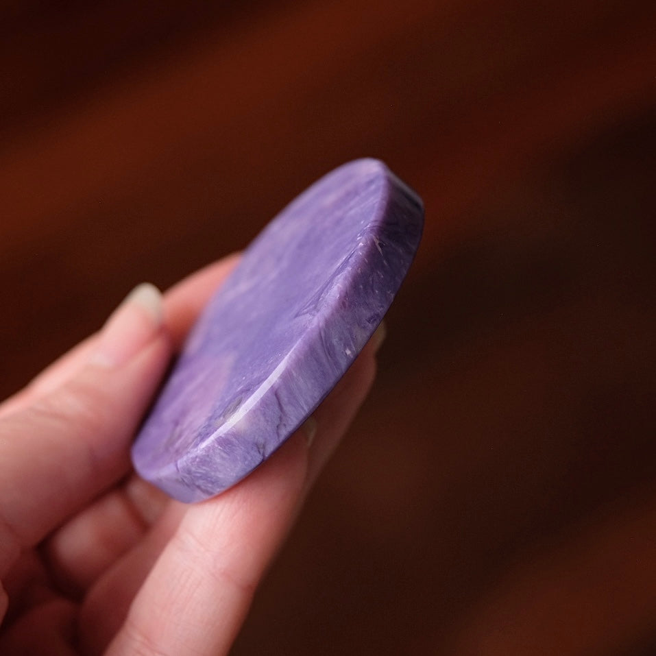Purple Charoite Disc | Polished Charoite Crystal