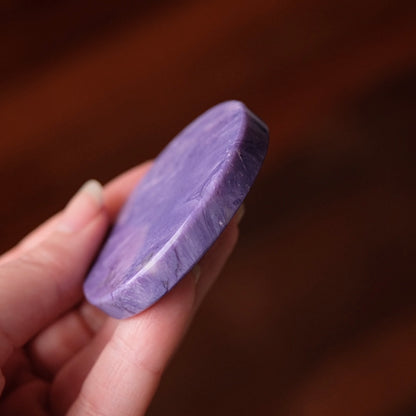 Purple Charoite Disc | Polished Charoite Crystal