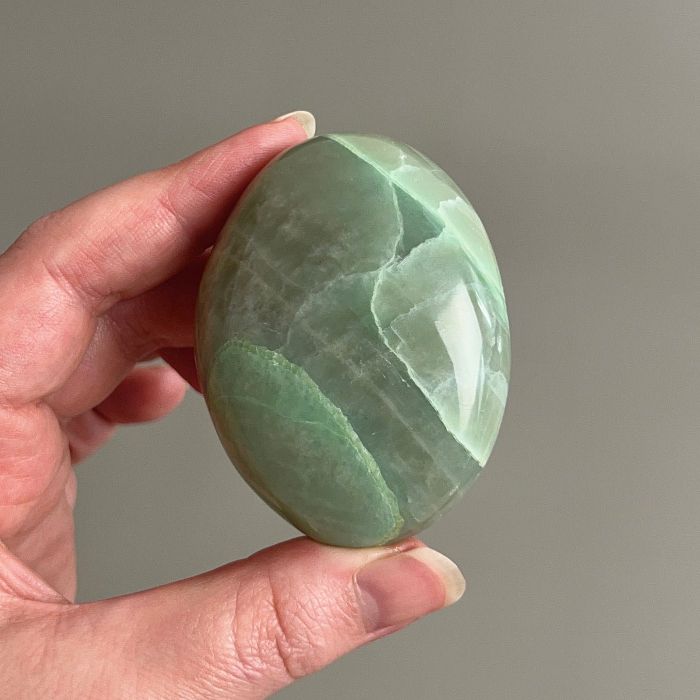 Garnierite Palm | Green Moonstone Crystal Palm Stone