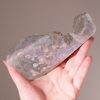Green Quartz + Pink Amethyst Freeform | Prasiolite Flower Agate Crystal Display
