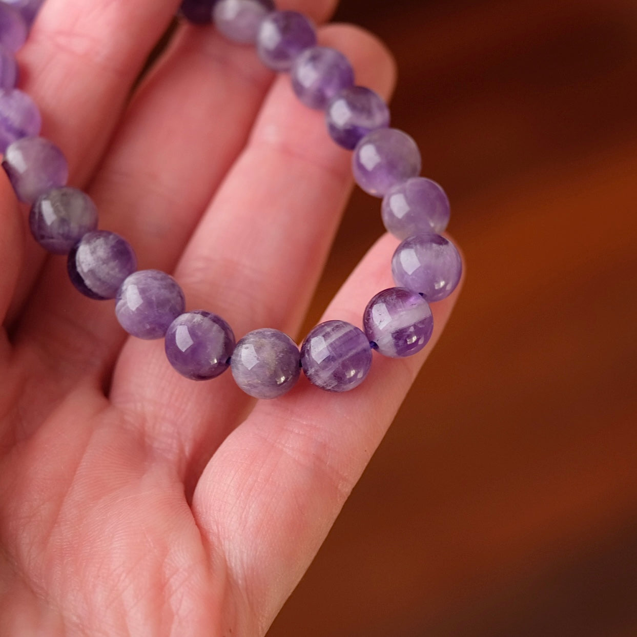 Dream Amethyst Bracelet | Chevron Amethyst Crystal Stretch Bracelet