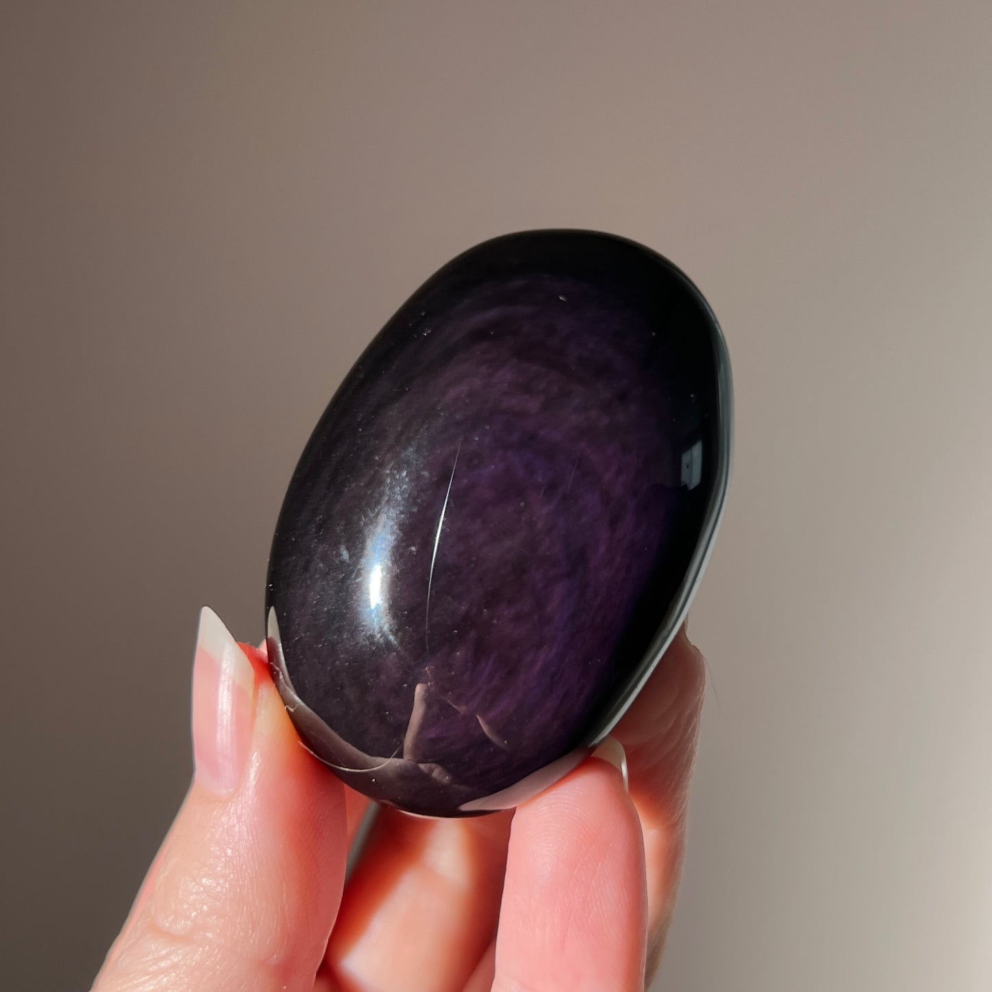 Rainbow Obsidian Palm | Velvet Obsidian Crystal Palmstone