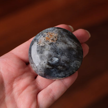 Merlinite Palm Stone | Dendritic Opal Palmstone