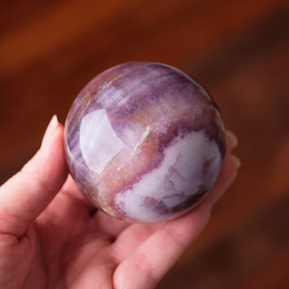 Silky Fluorite Sphere | Banded Fluorite Crystal Sphere