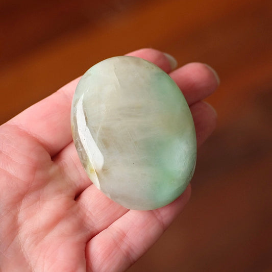 Garnierite Palm | Green Moonstone Crystal Palm Stone