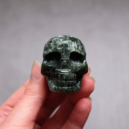 Seraphinite Crystal Skull | Rare Skull Carving