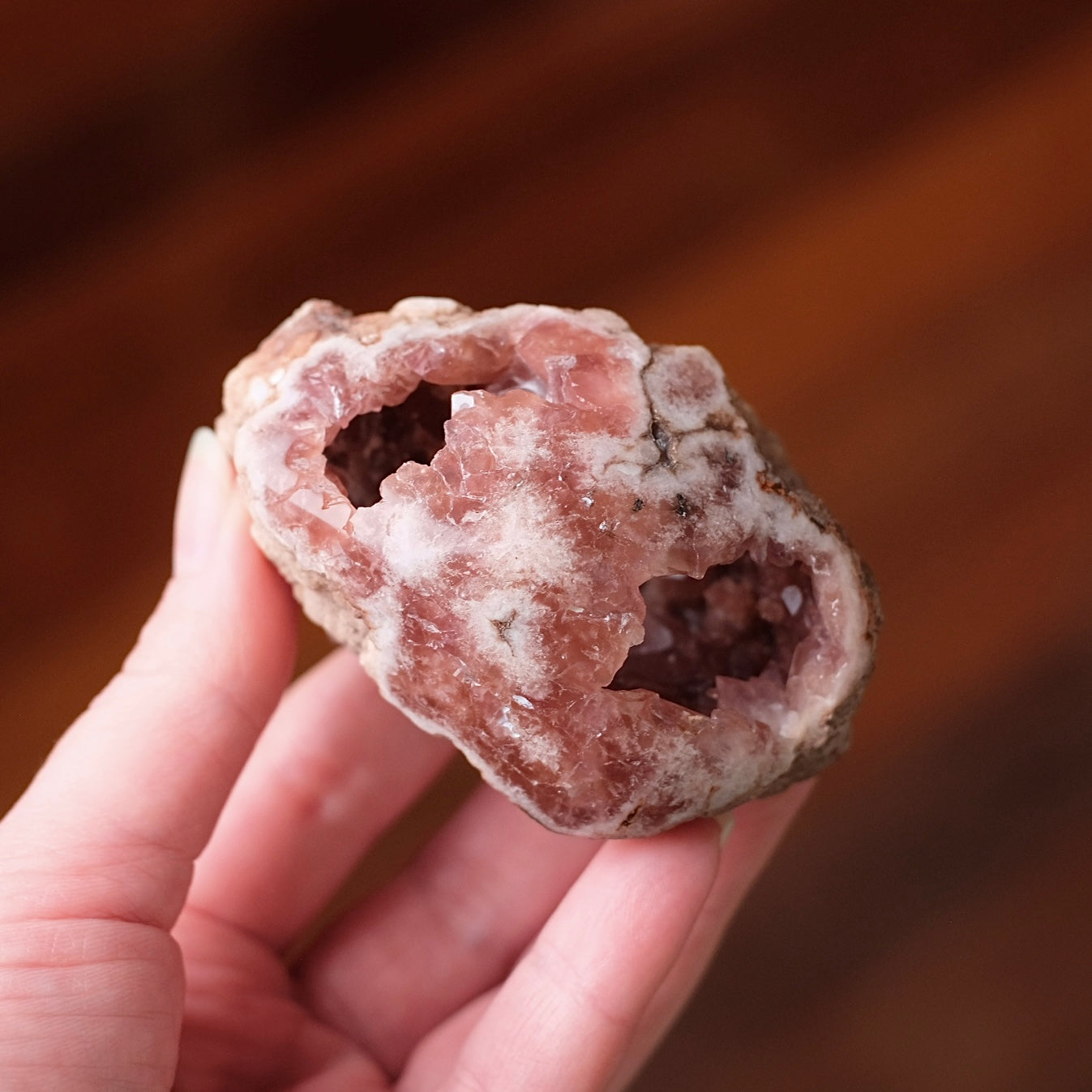 Raspberry Pink Amethyst Geode | Polished Pink Amethyst Crystal Specimen 7