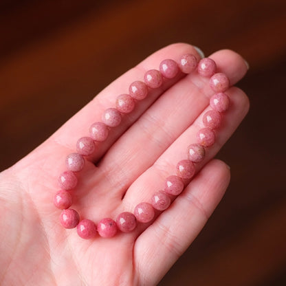 Rhodonite Bracelet | Ombre Rhodonite Crystal Stretch Bracelet