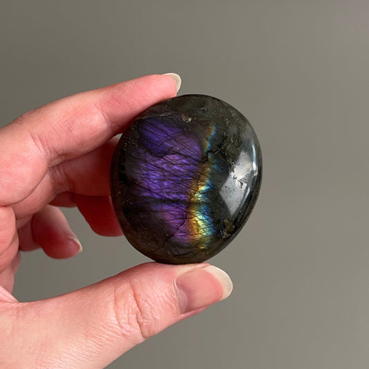 Purple Labradorite Palm | Flashy Labradorite Crystal Palm