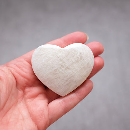 Flashy Moonstone Heart | Crystal Heart Carving
