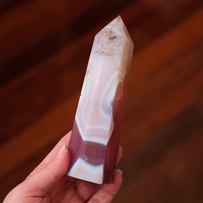 Pink Jelly Agate Point | Pink Agate Crystal Tower