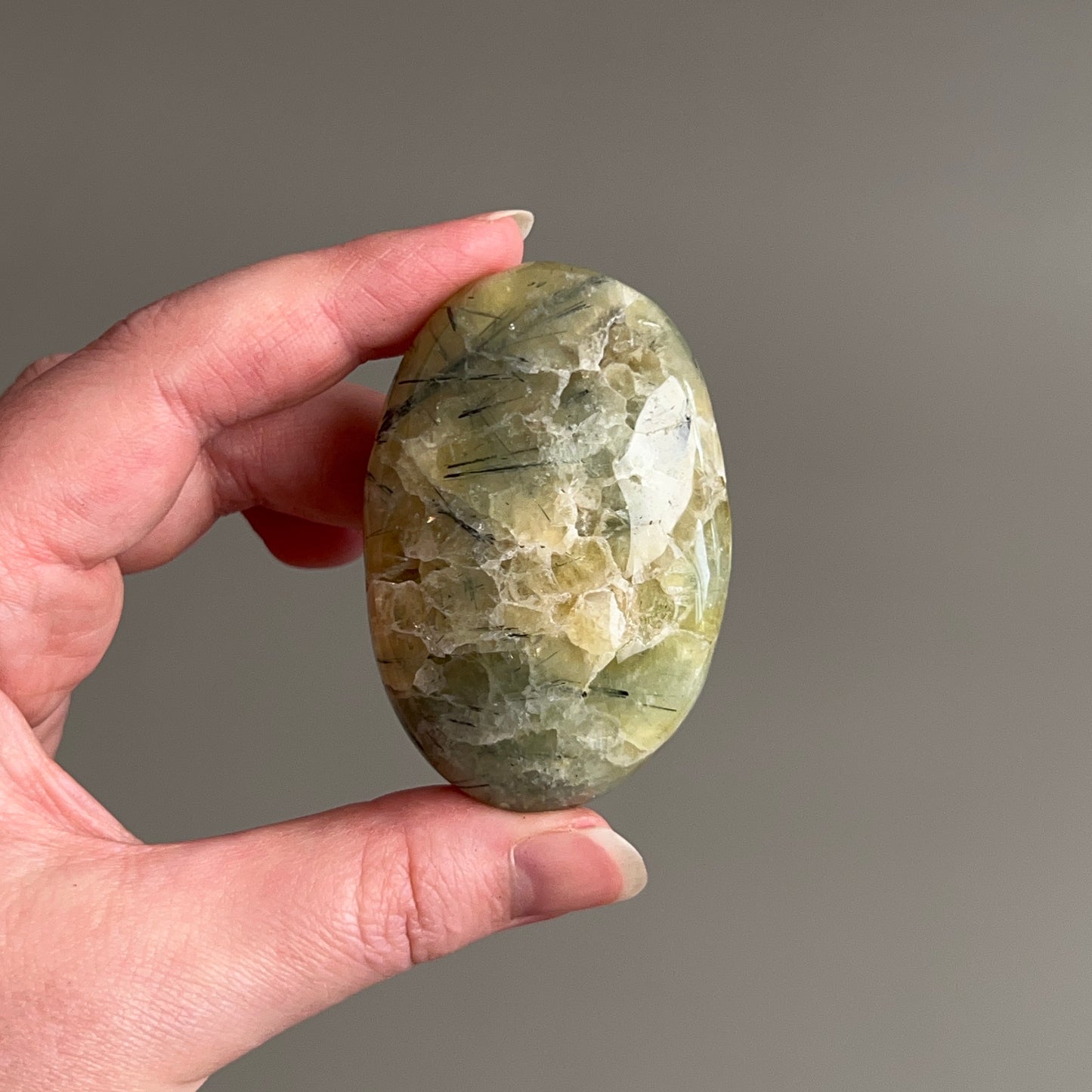 Prehnite Palm | Prehnite & Epidote Crystal Palm