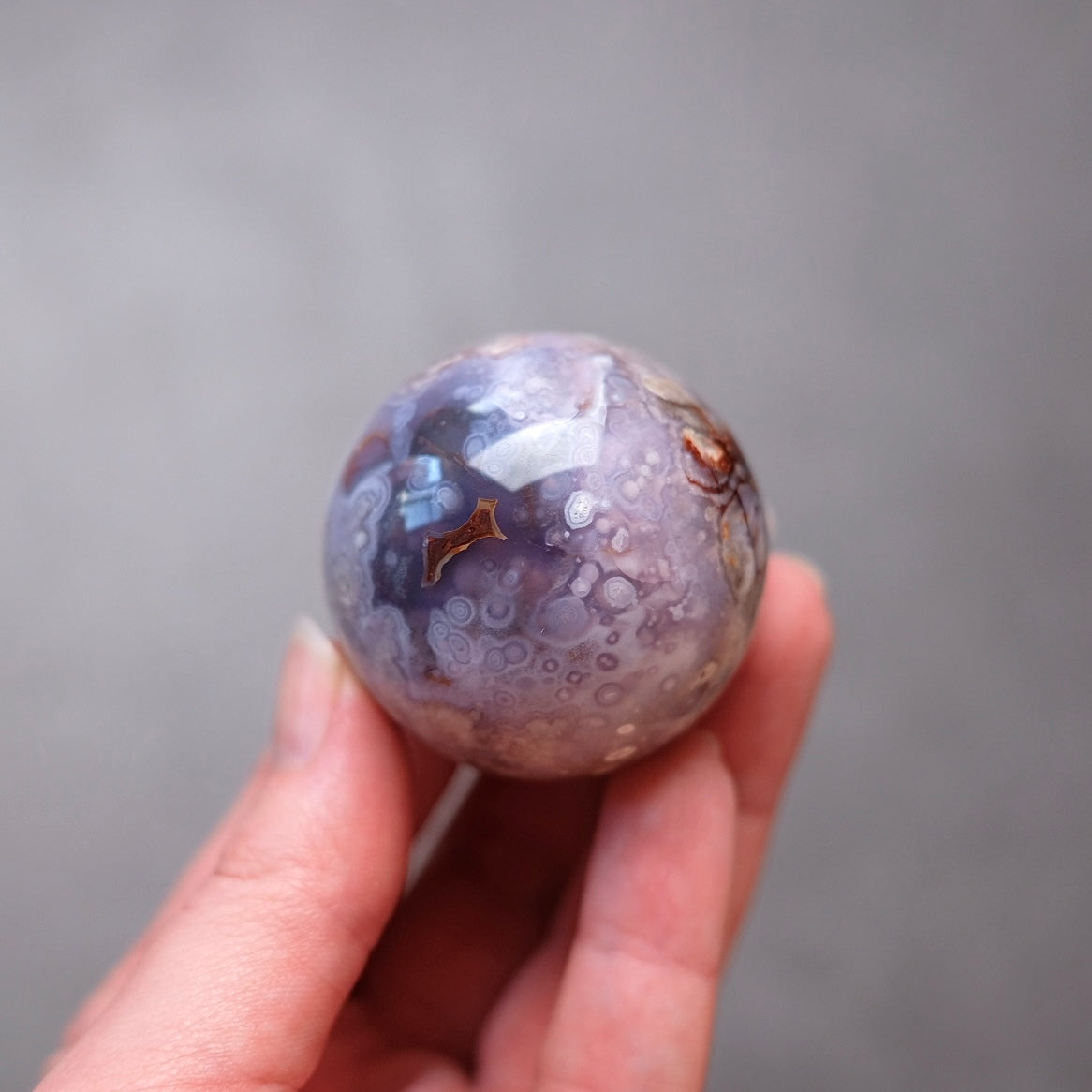 Flower Agate Sphere | Cherry Blossom Agate Crystal Sphere