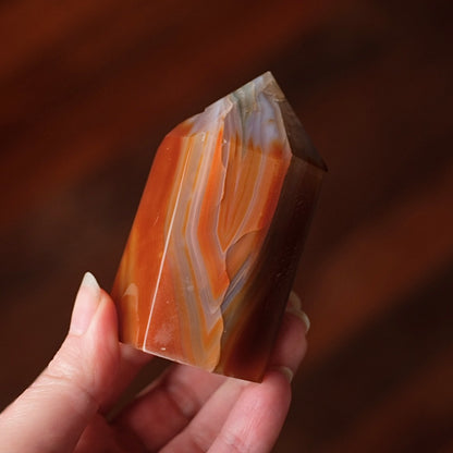 Carnelian Tower | Striped Carnelian Crystal Point
