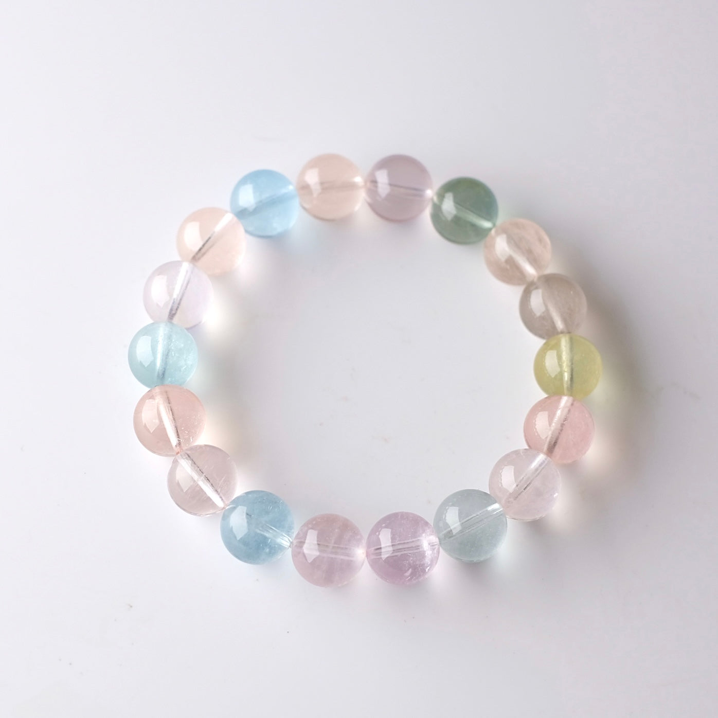 Morganite & Aquamarine Bracelet | Crystal Stretch Bracelet