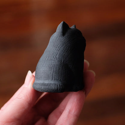 Black Obsidian Cat Carving | Crystal Cat