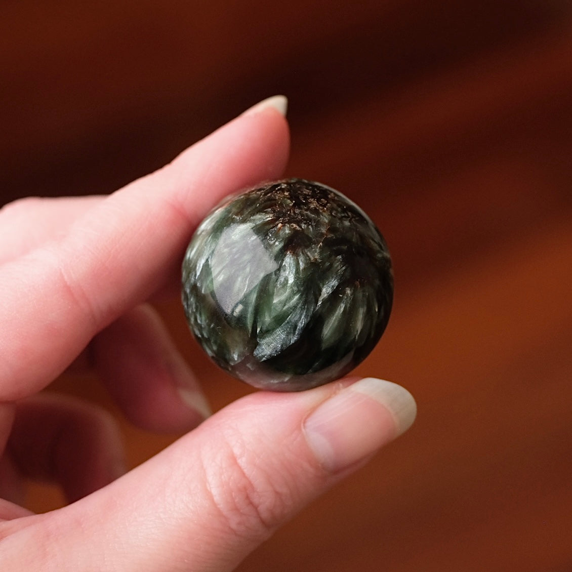 Seraphinite Sphere | Polished Seraphinite Crystal Sphere