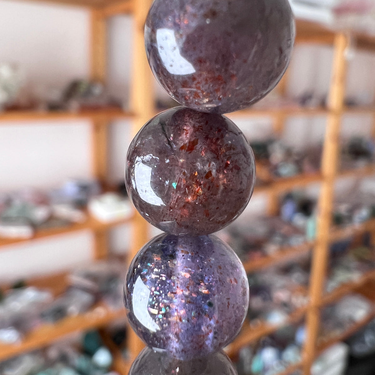 Bloodshot Iolite Bracelet | Gem Iolite Crystal Bracelet
