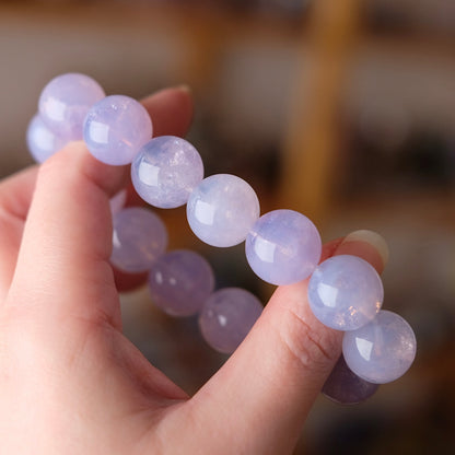 Jumbo Lavender Moon Quartz Bracelet | Crystal Stretch Bracelet