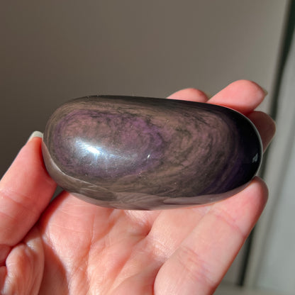 Rainbow Obsidian Palm | Velvet Obsidian Crystal Palmstone