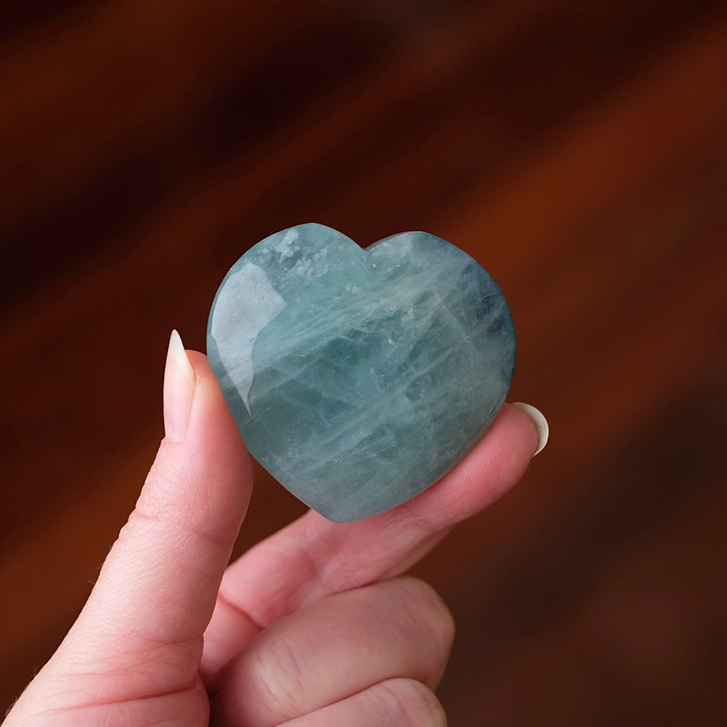 Aquamarine Heart | Blue Aquamarine Crystal Heart