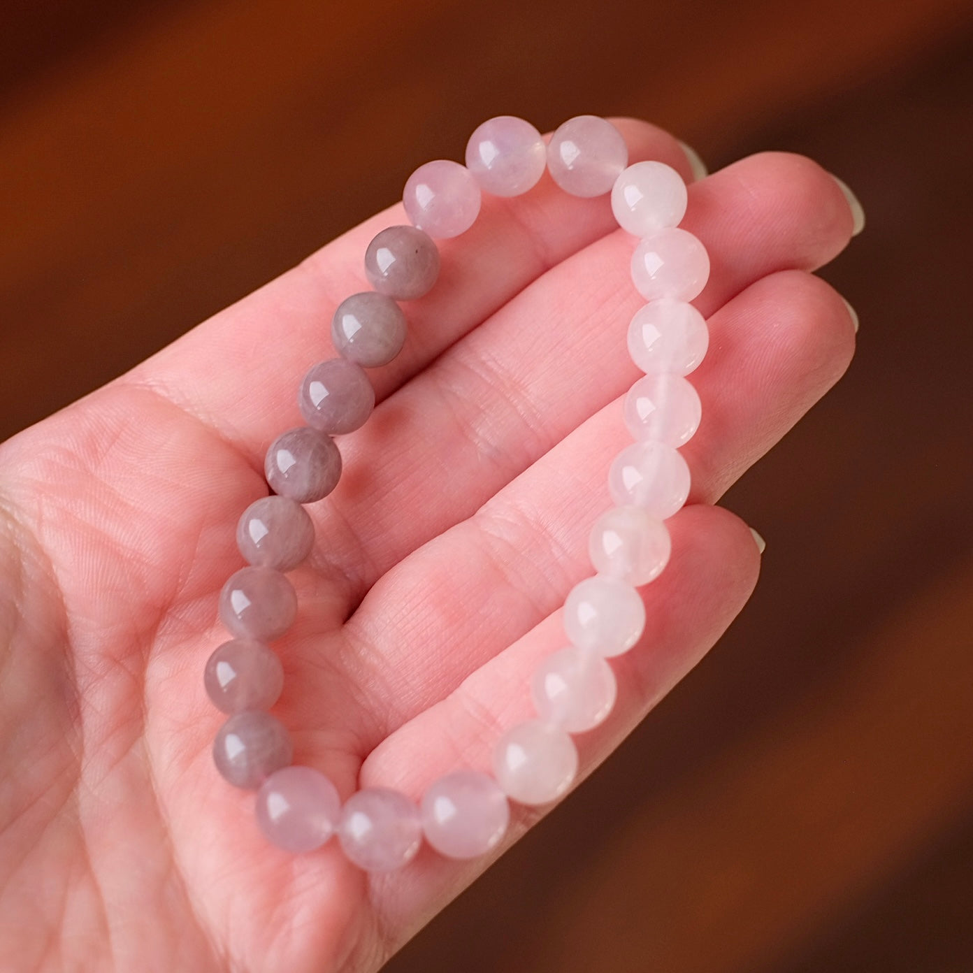 Ombre Rose Quartz Bracelet | Crystal Stretch Bracelet